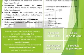 ANNONCE CONDUCTEUR TRAVAUX ANNONCE CONDUCTEUR DE TRAVAUX